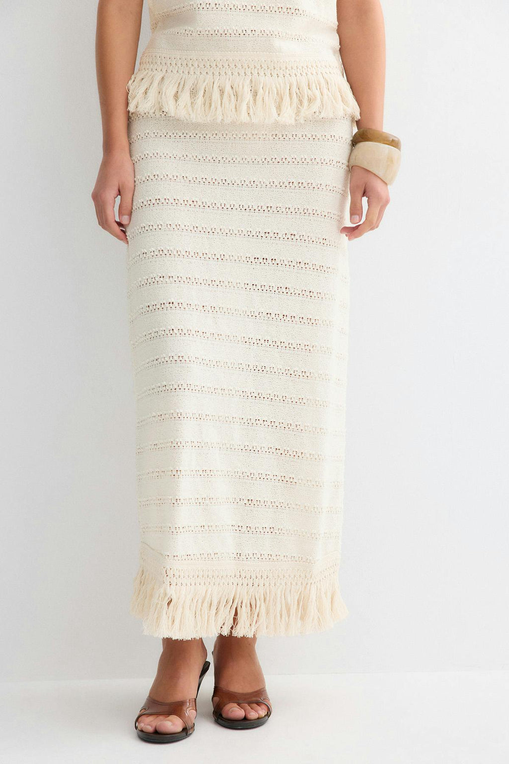 Crochet fringe skirt