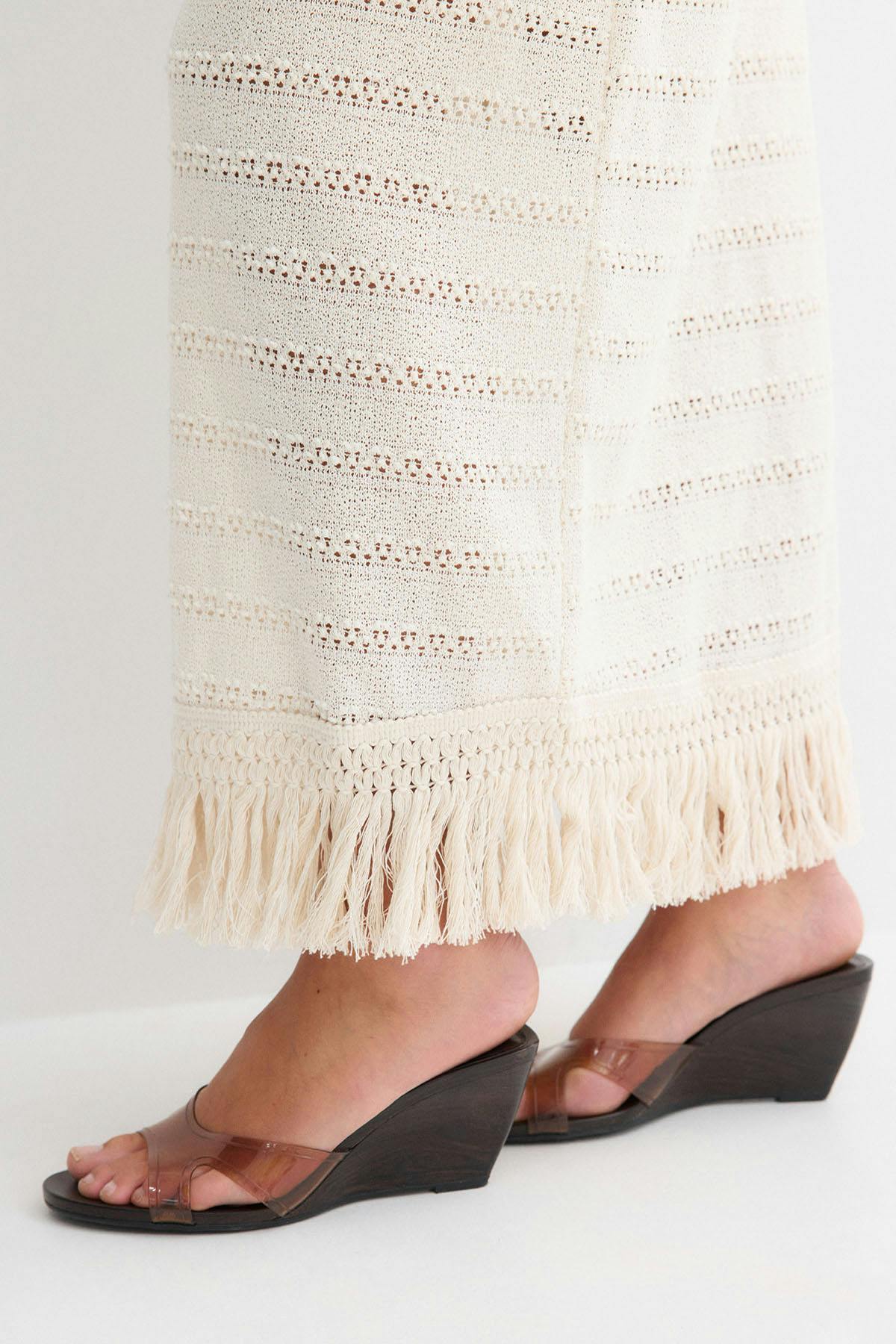 Crochet fringe skirt