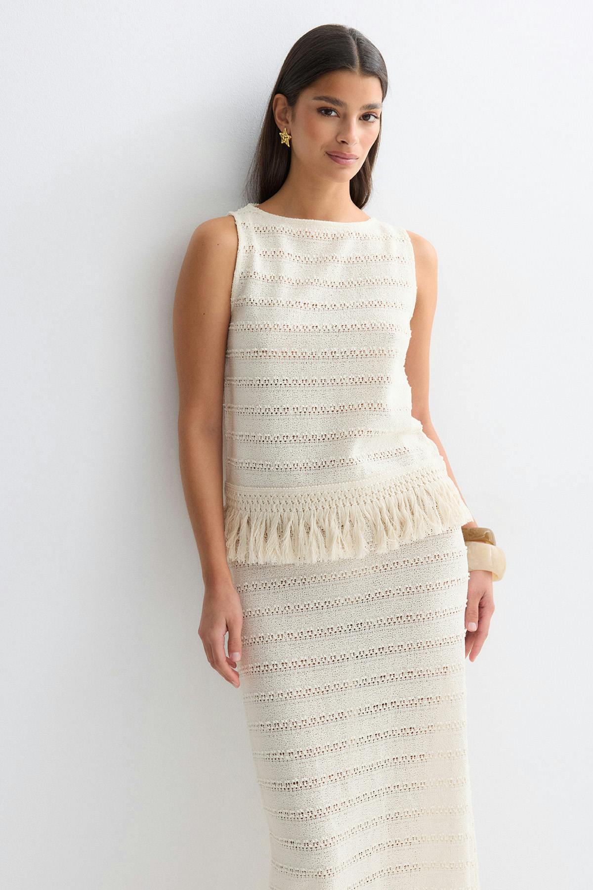 Crochet fringe top