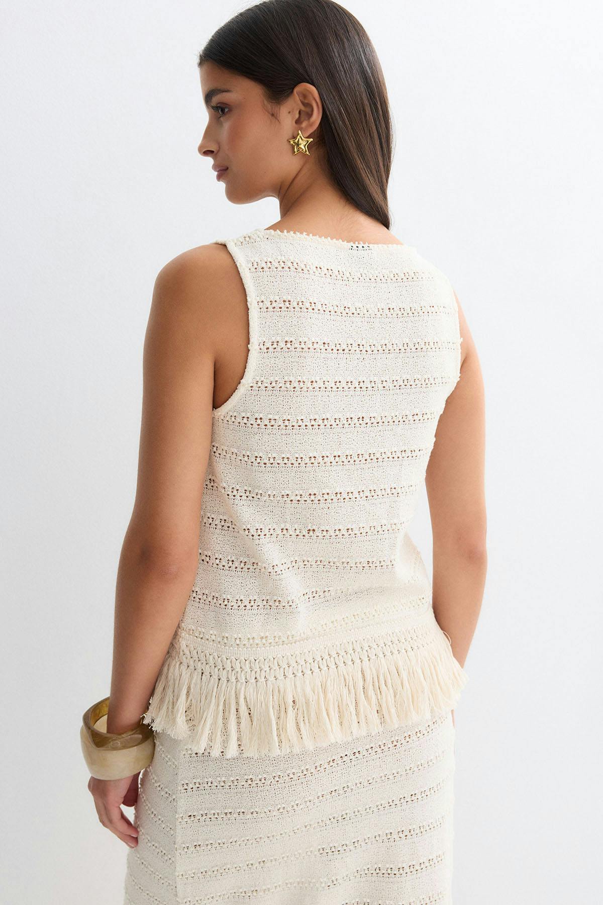Crochet fringe top