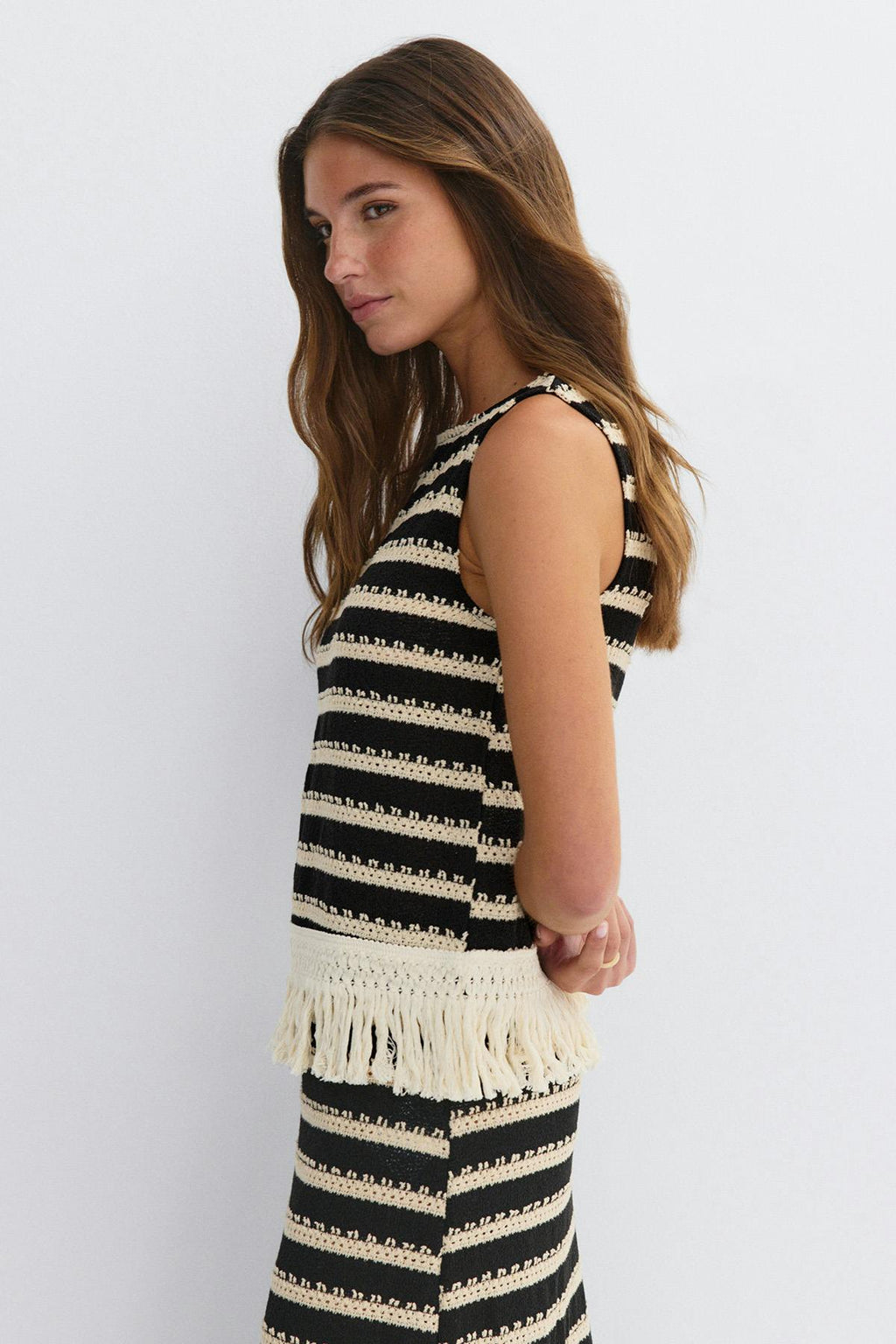 Crochet fringe top