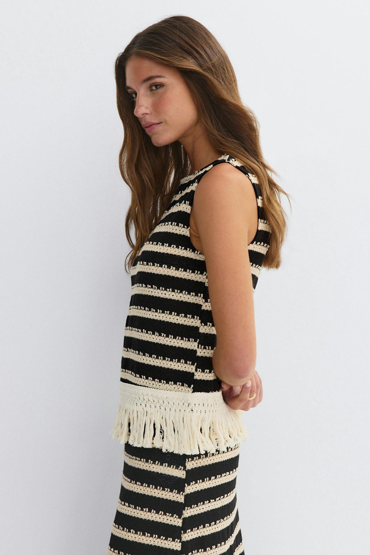 Crochet fringe top