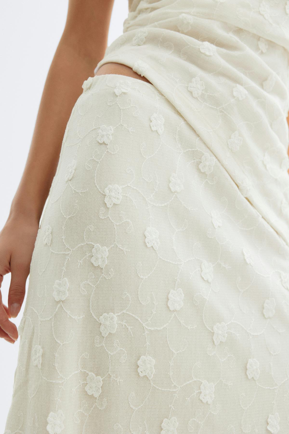 3d floral maxi skirt