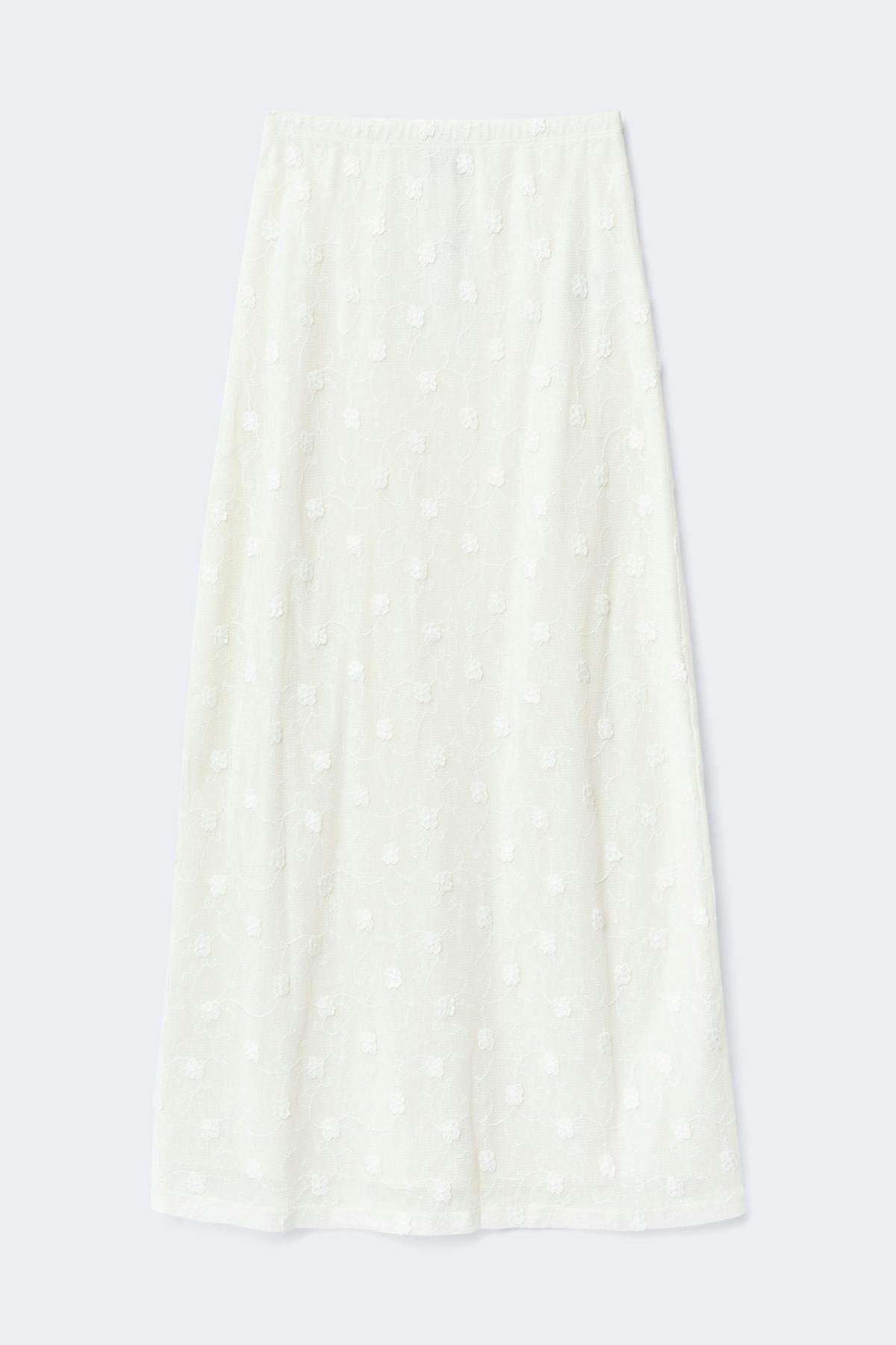 3d floral maxi skirt