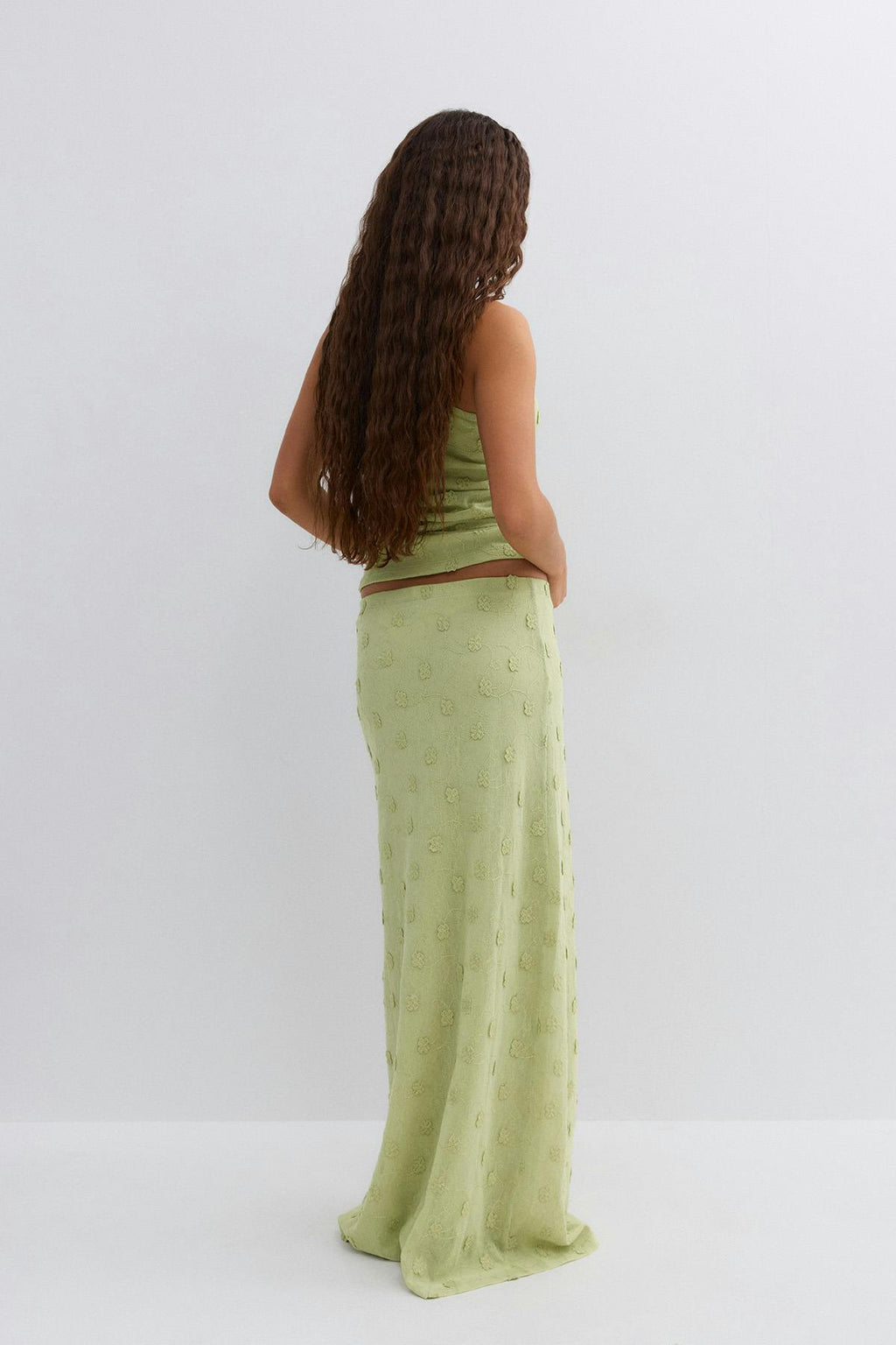 3d floral maxi skirt