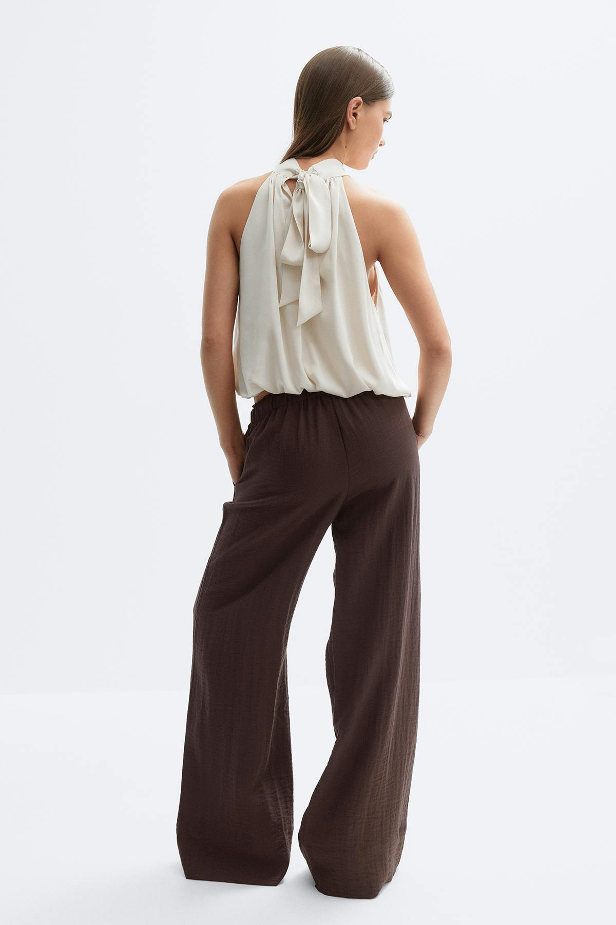 Wide drawstring trousers