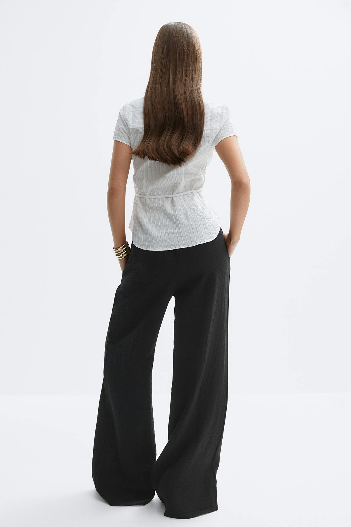 Wide drawstring trousers