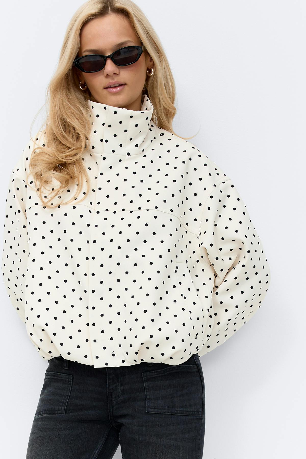 High neck dot jacket
