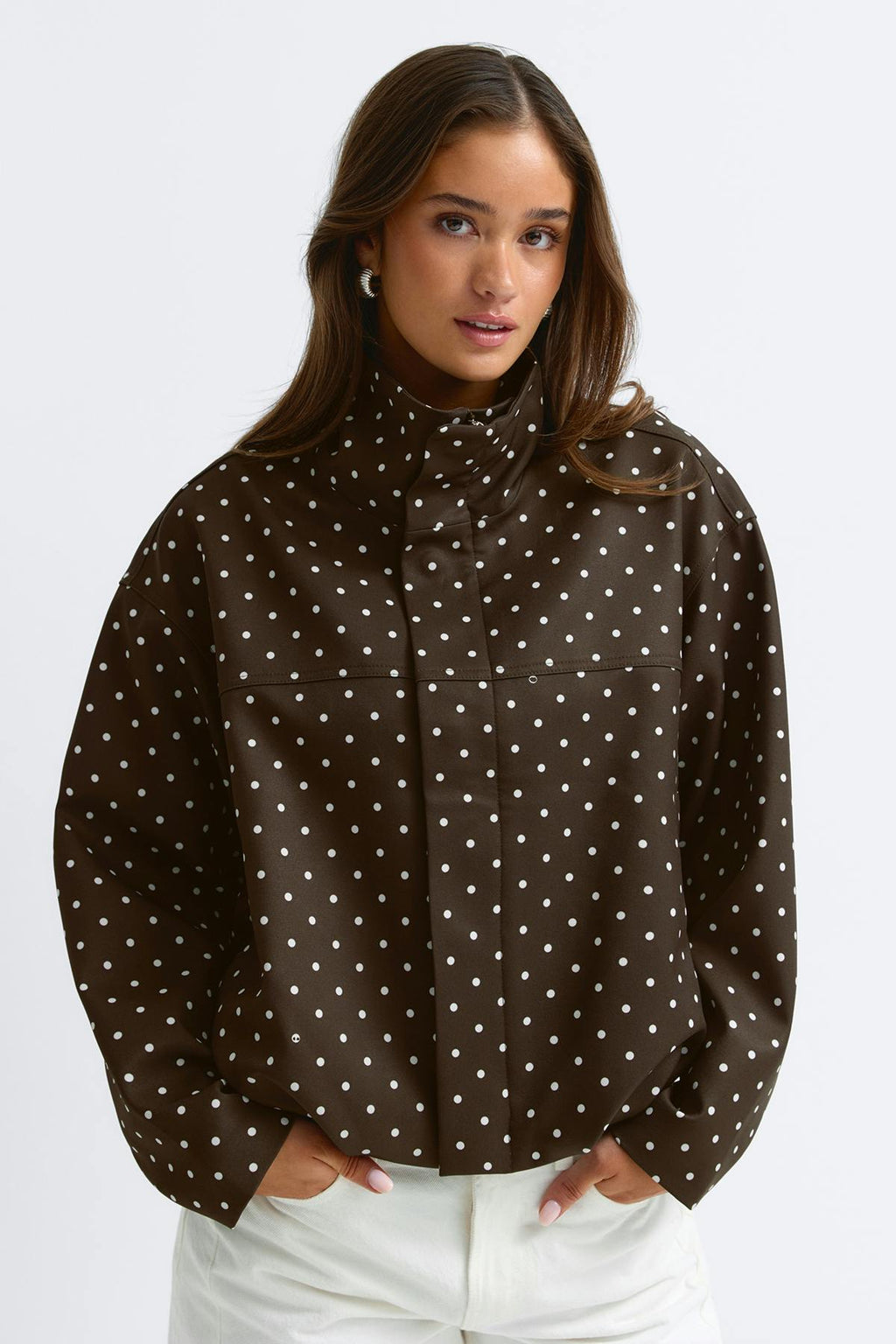 High neck dot jacket