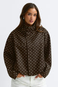 High neck dot jacket