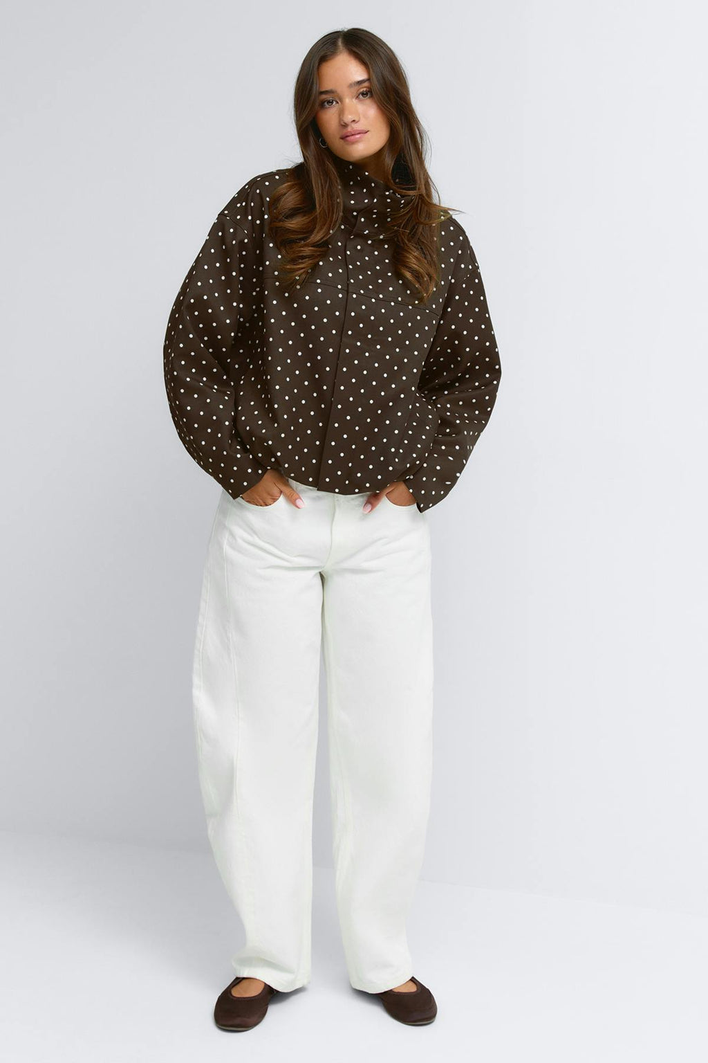 High neck dot jacket