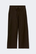 Petite linen blend trousers