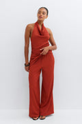 Textured wide trousers