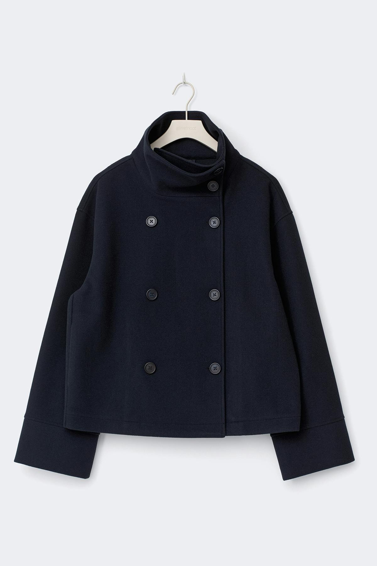 High neck short felt jacket