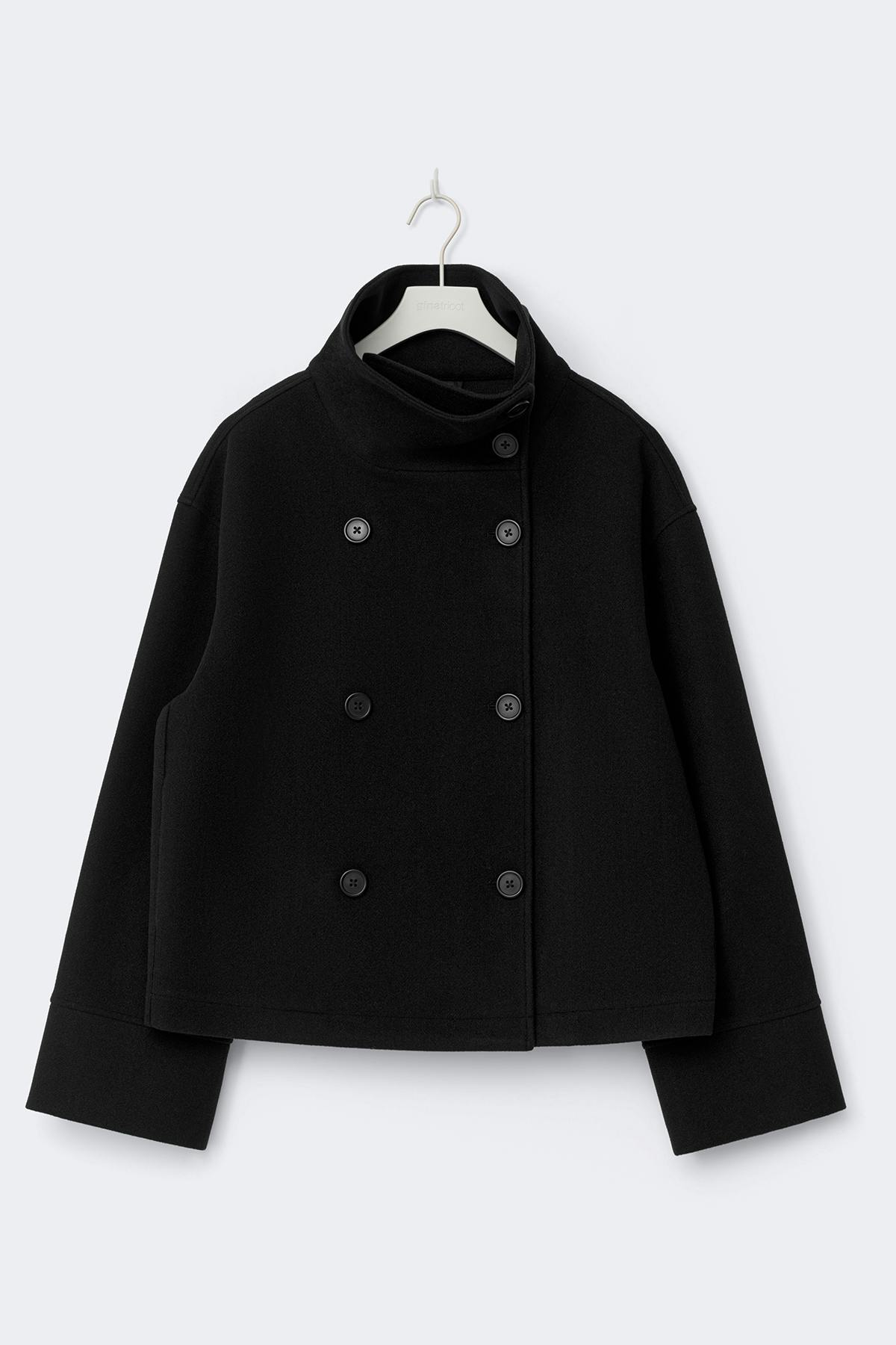 High neck short felt jacket