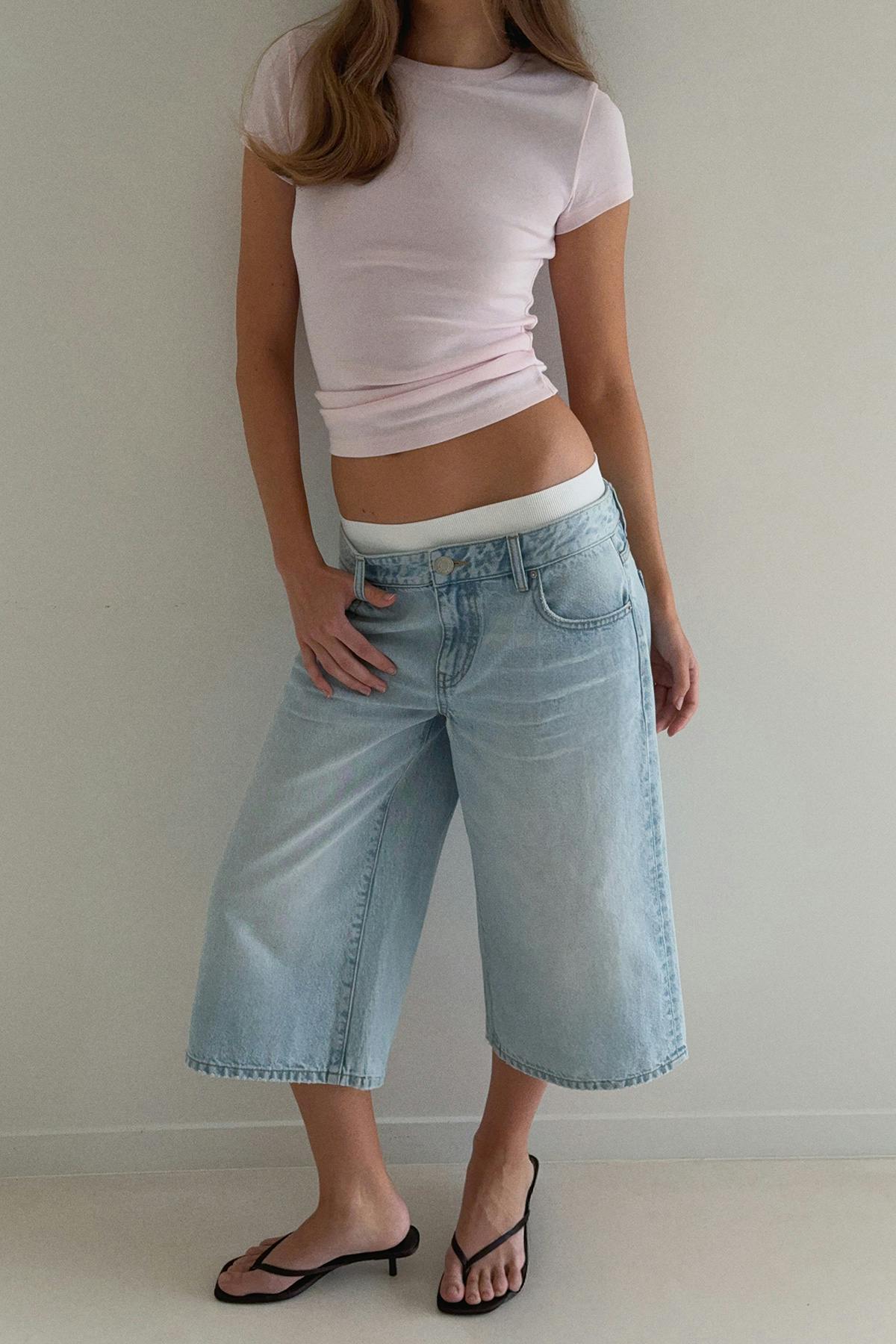 Loose n' luxe denim shorts
