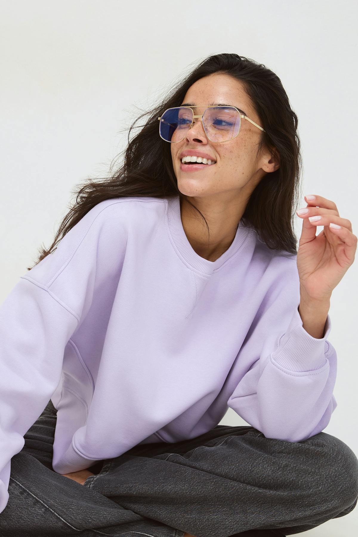 Crop crewneck sweater