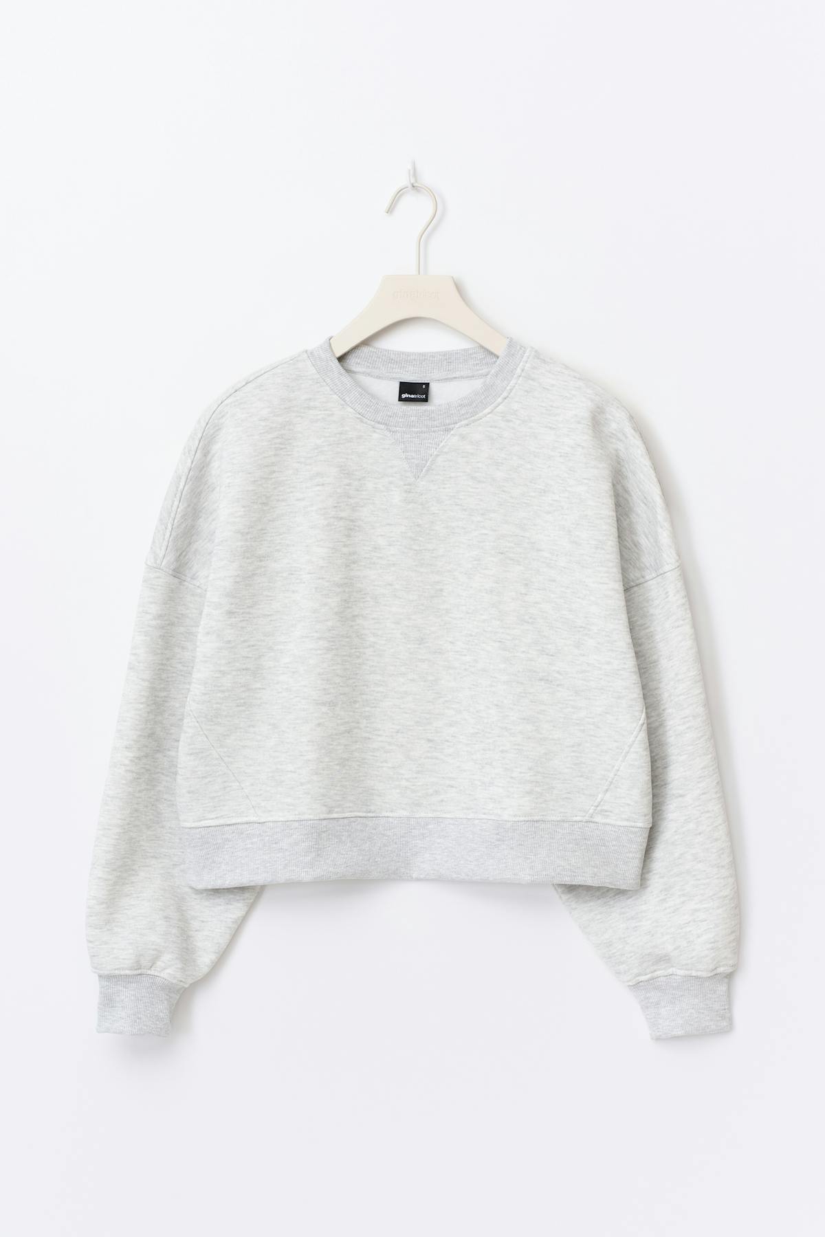 Crop crewneck sweater
