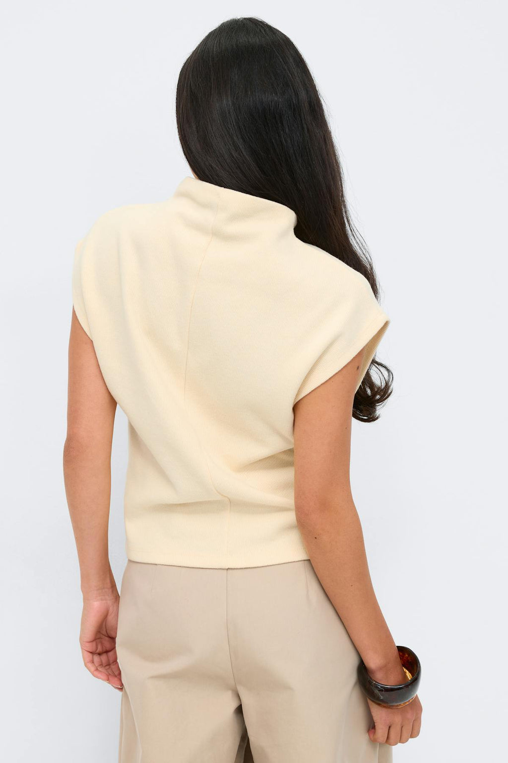 Soft funnel neck top