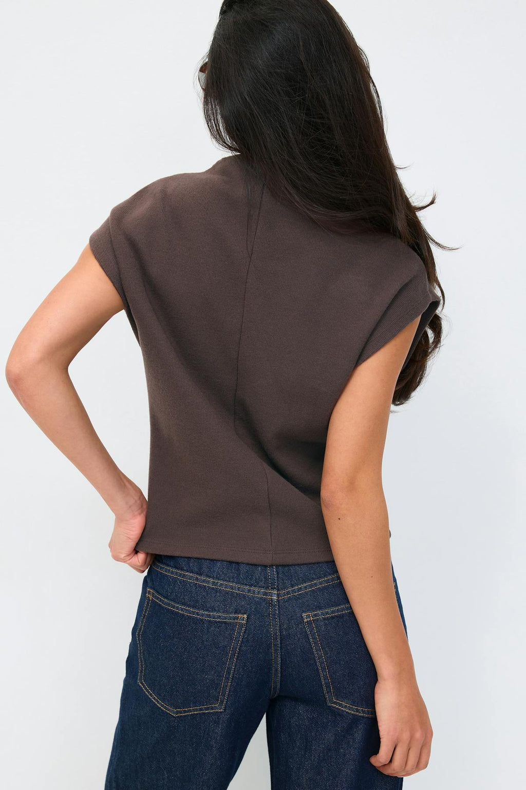 Soft funnel neck top