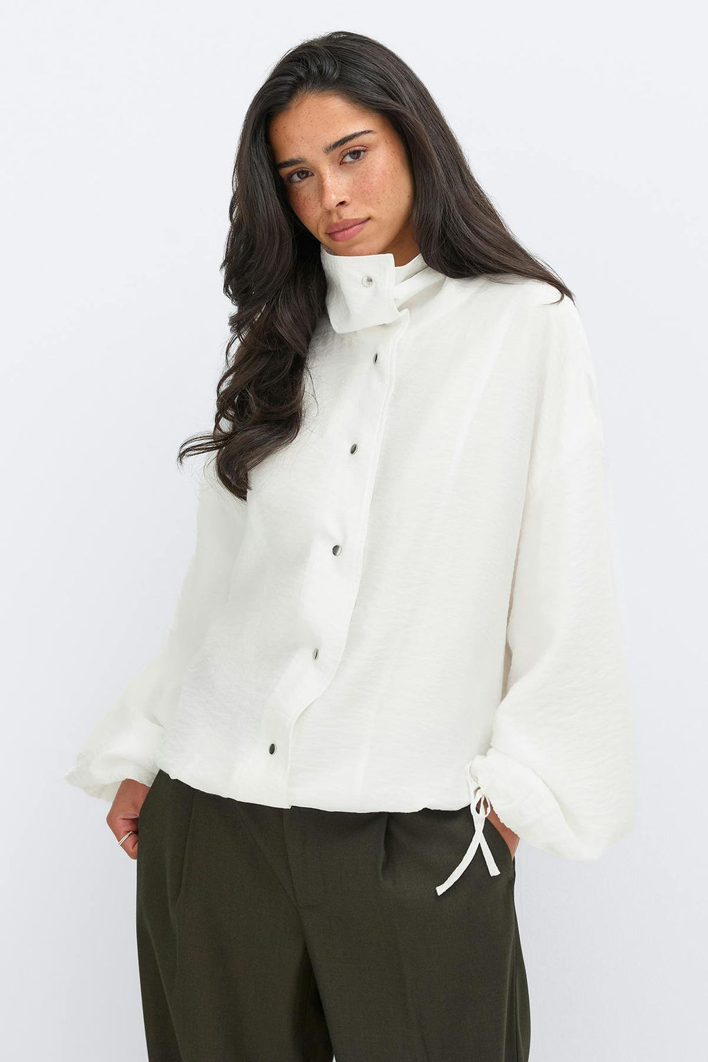 Sheer high neck jacket
