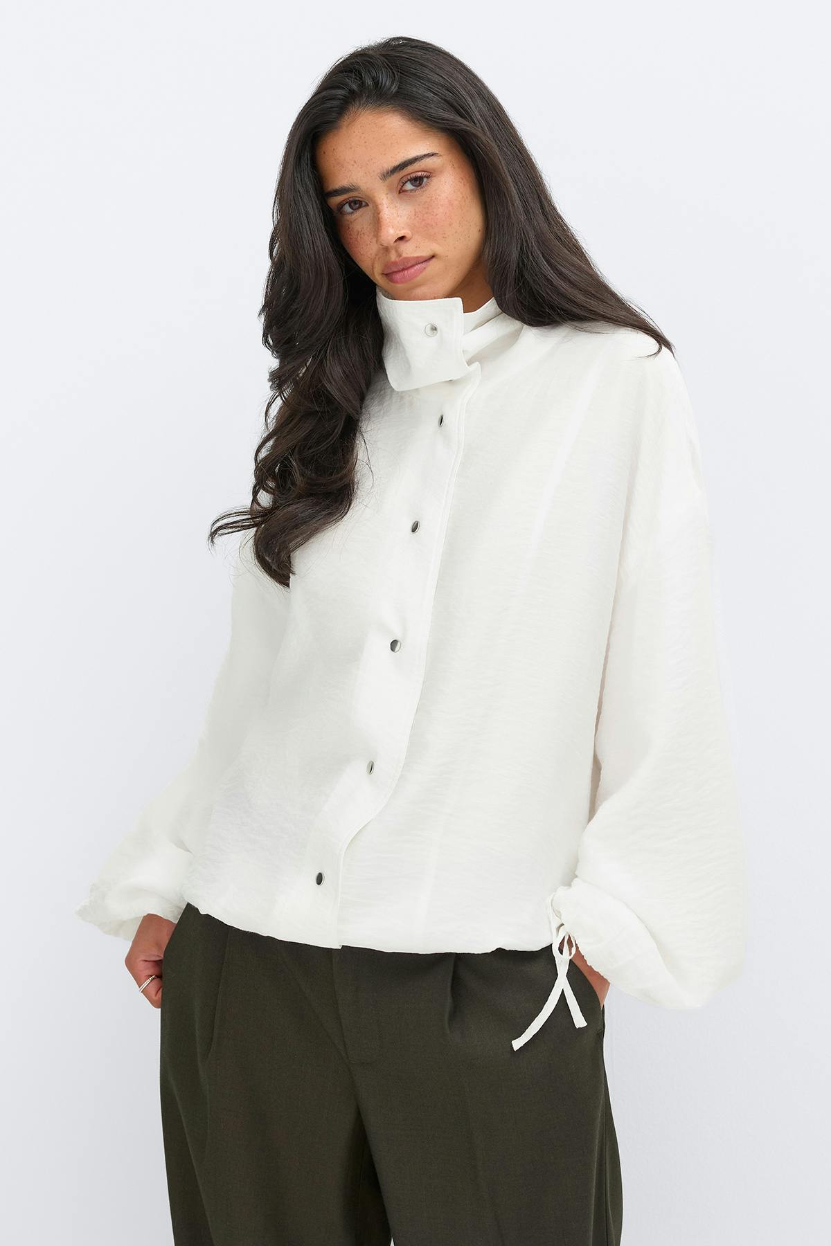 Sheer high neck jacket