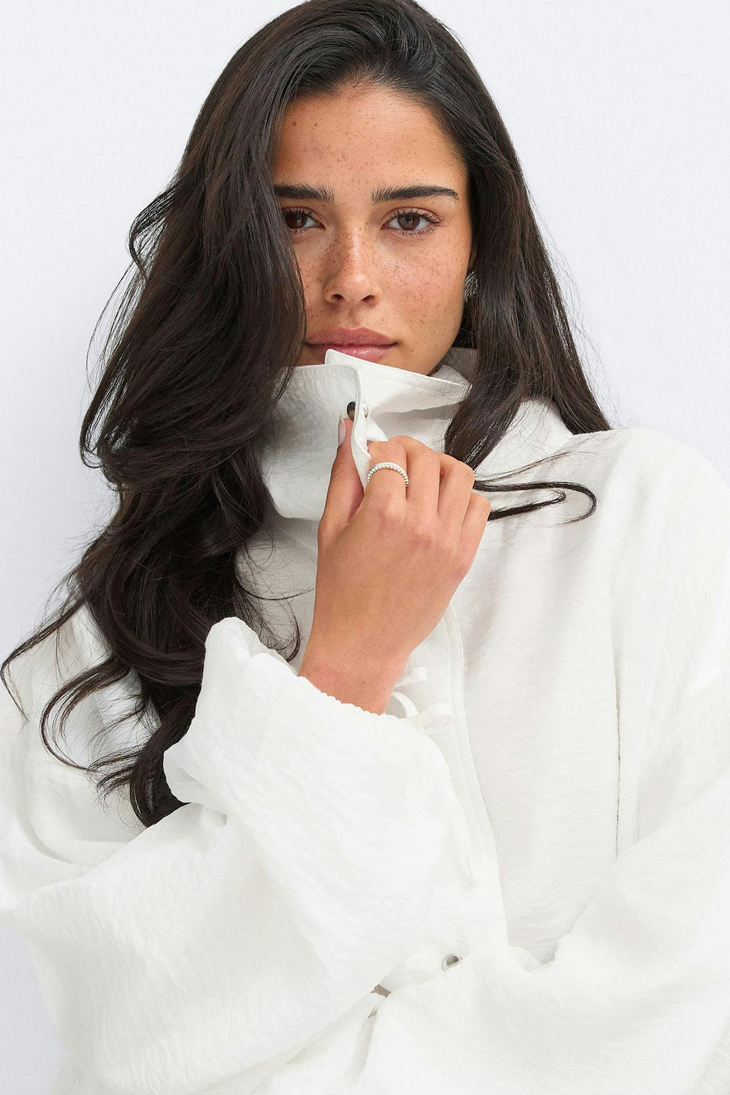Sheer high neck jacket