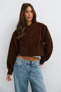 Faux suede short jacket