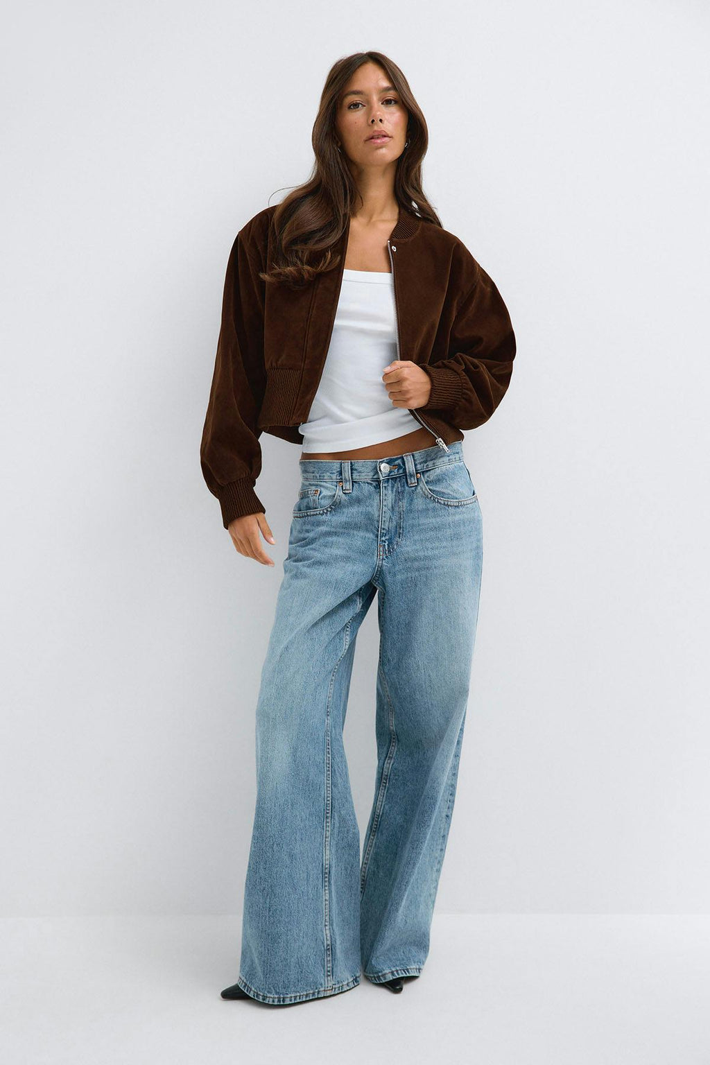 Faux suede short jacket