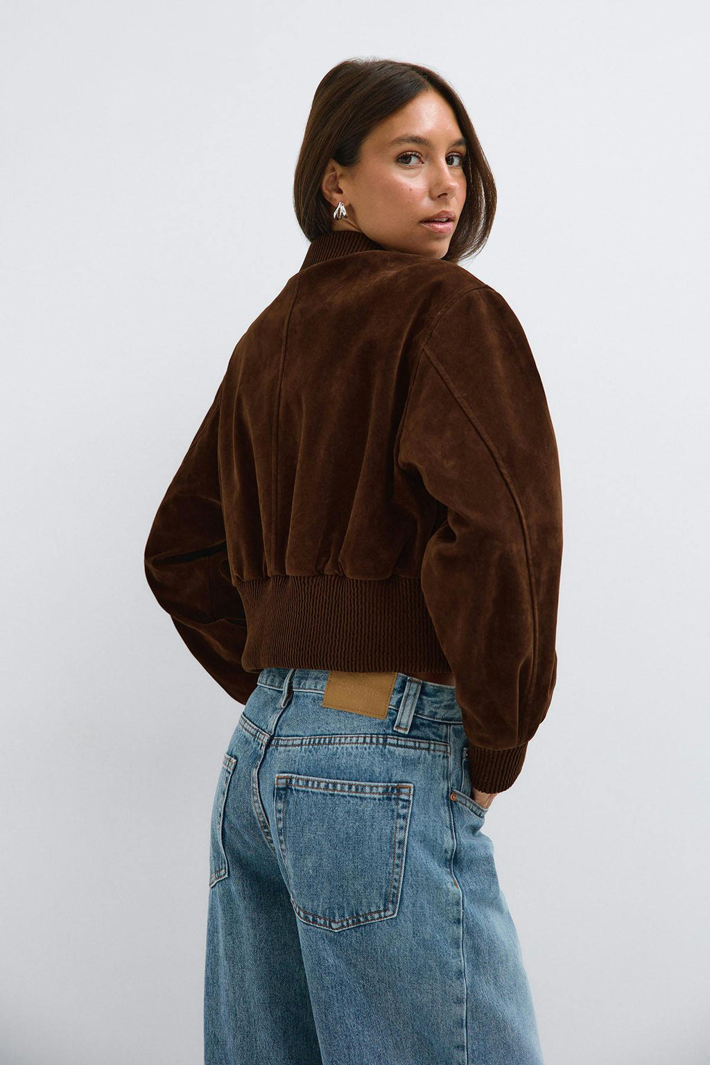 Faux suede short jacket