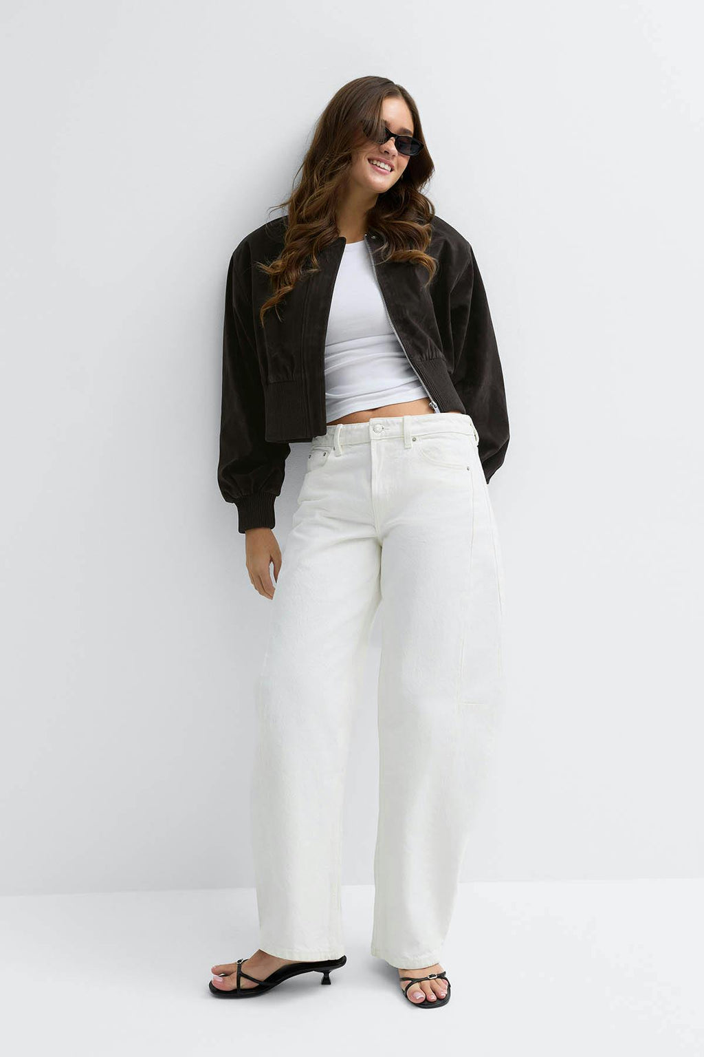 Faux suede short jacket