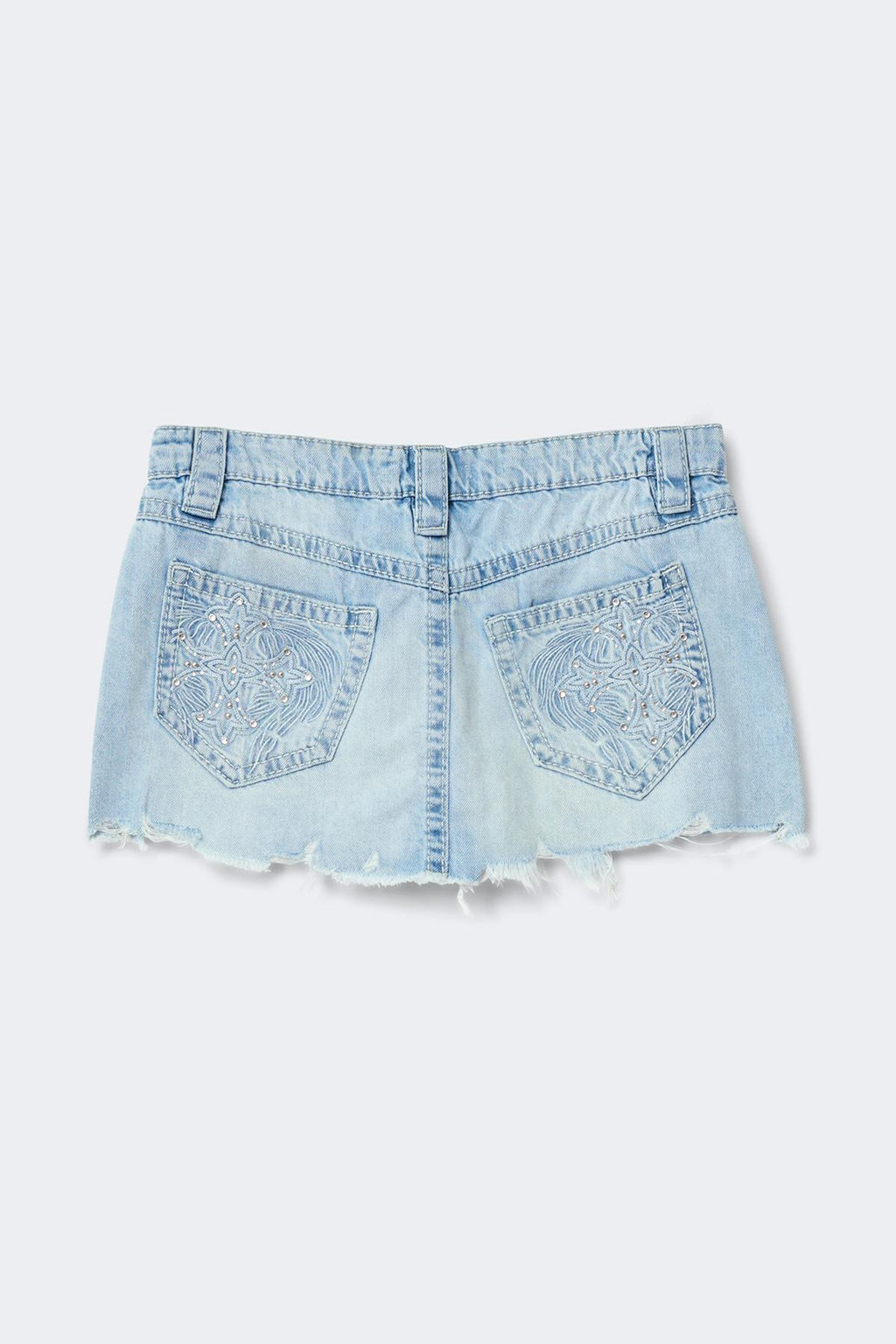 14+ slay low denim skirt