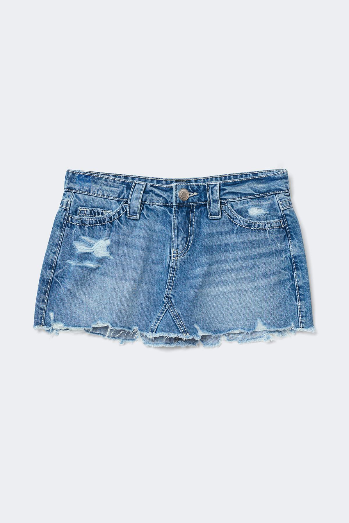 14+ slay low denim skirt