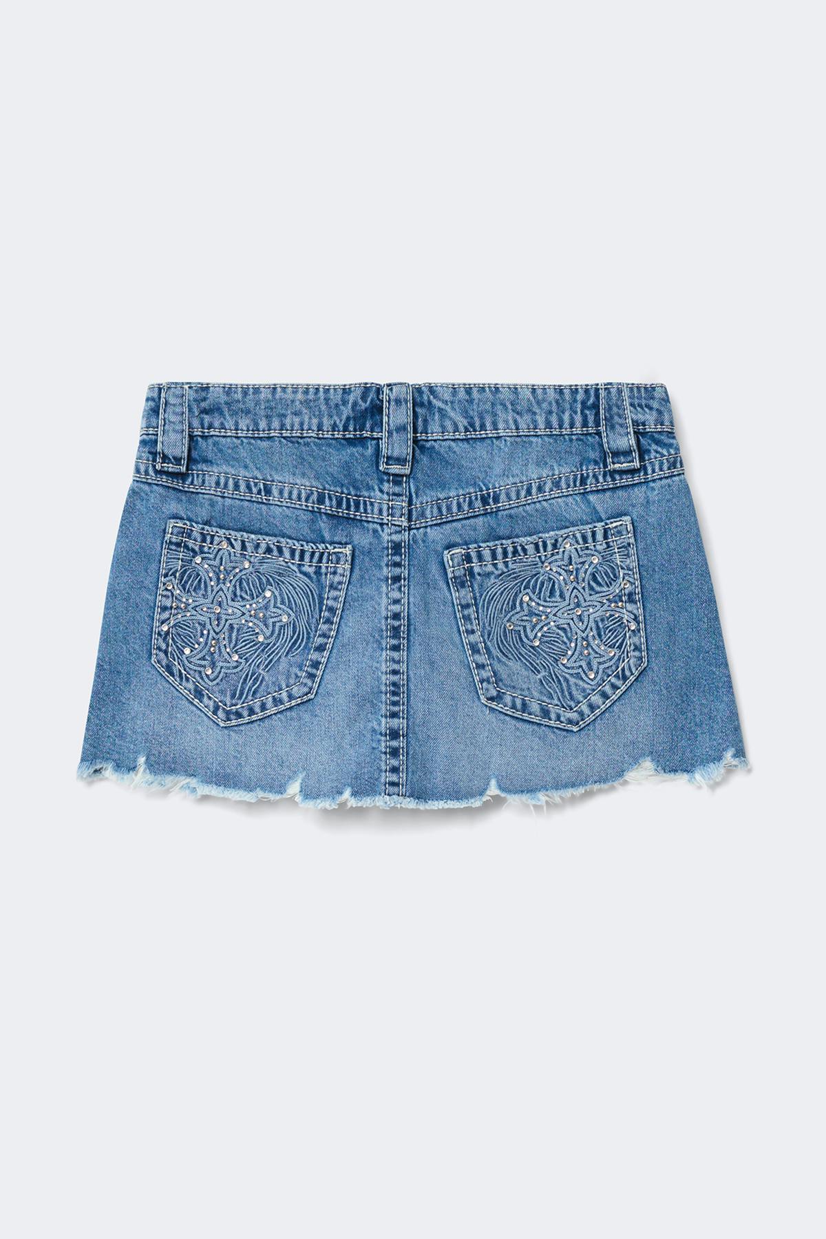 14+ slay low denim skirt