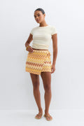 Multi colour mini wrap skirt