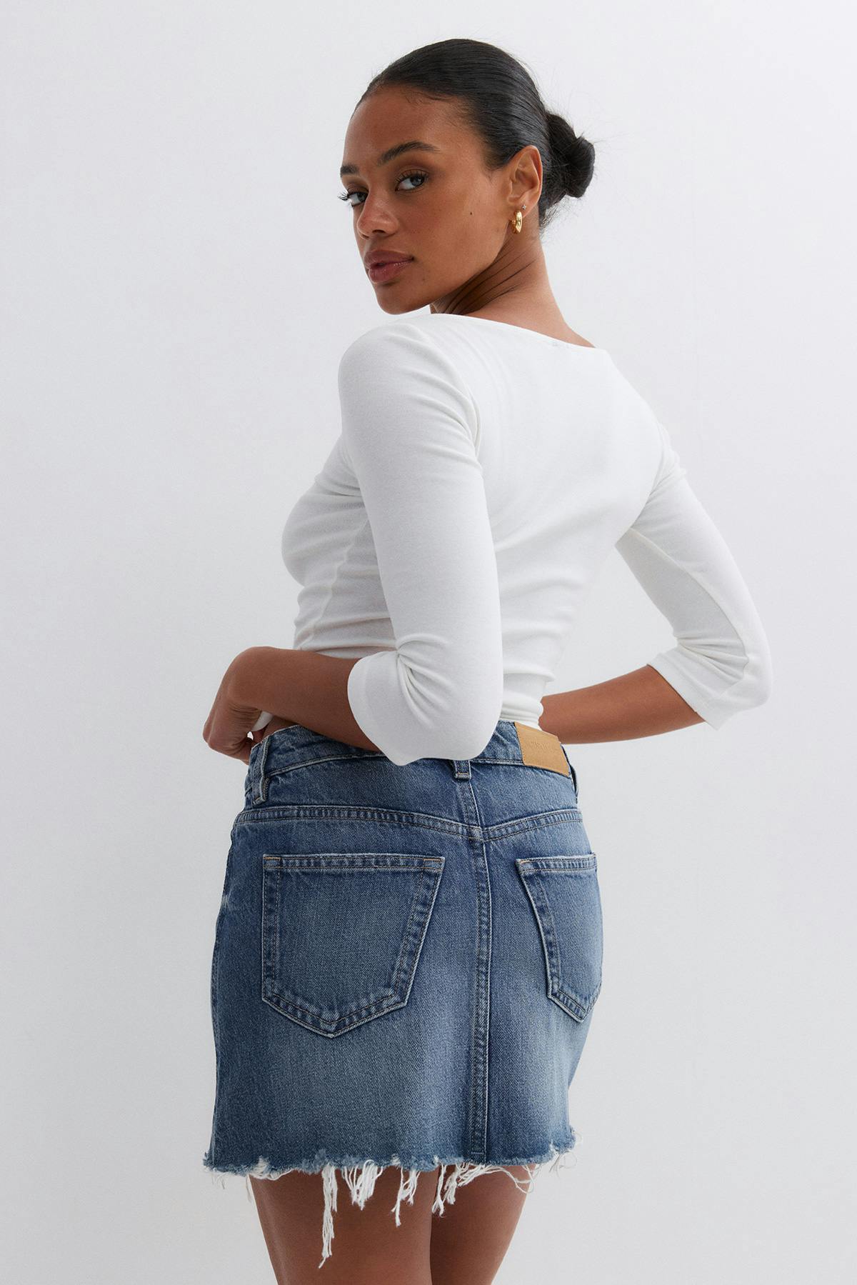 Blue crush denim skirt