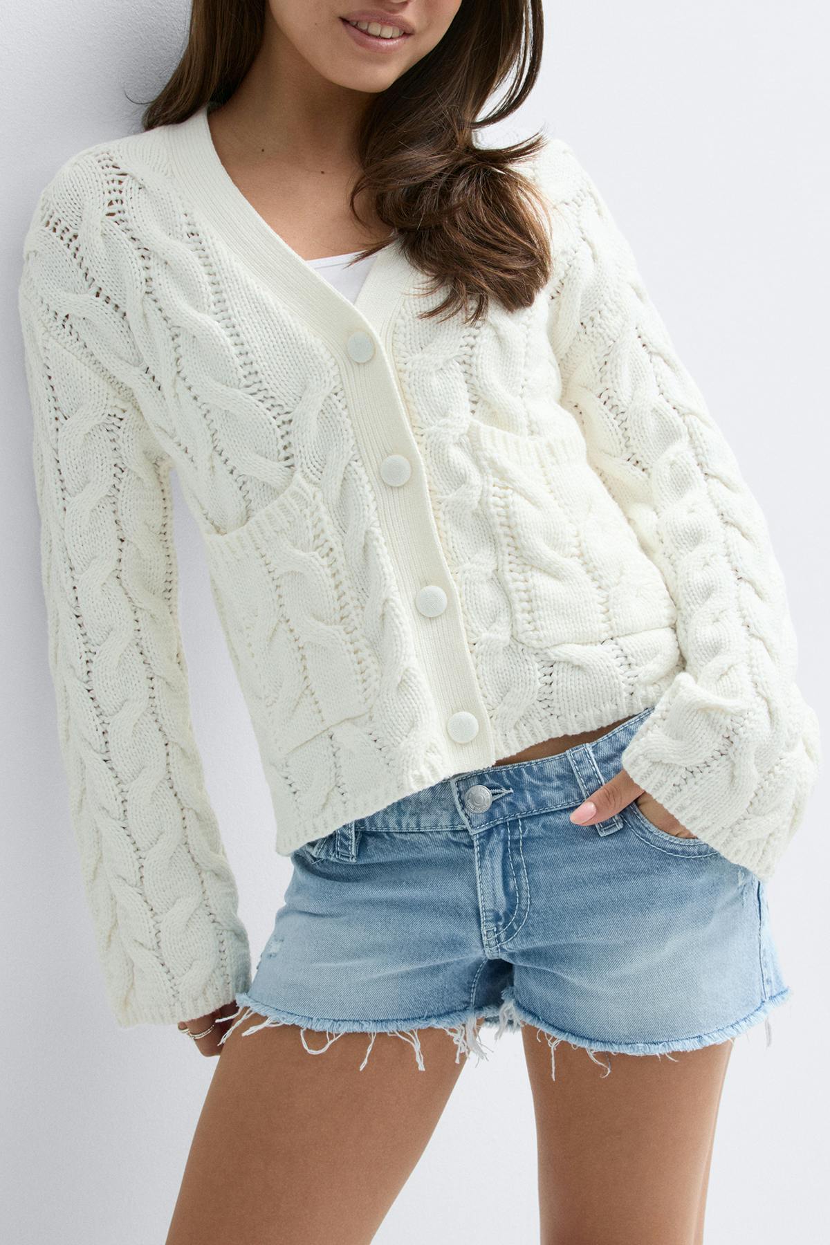 Y sparkle low denim shorts