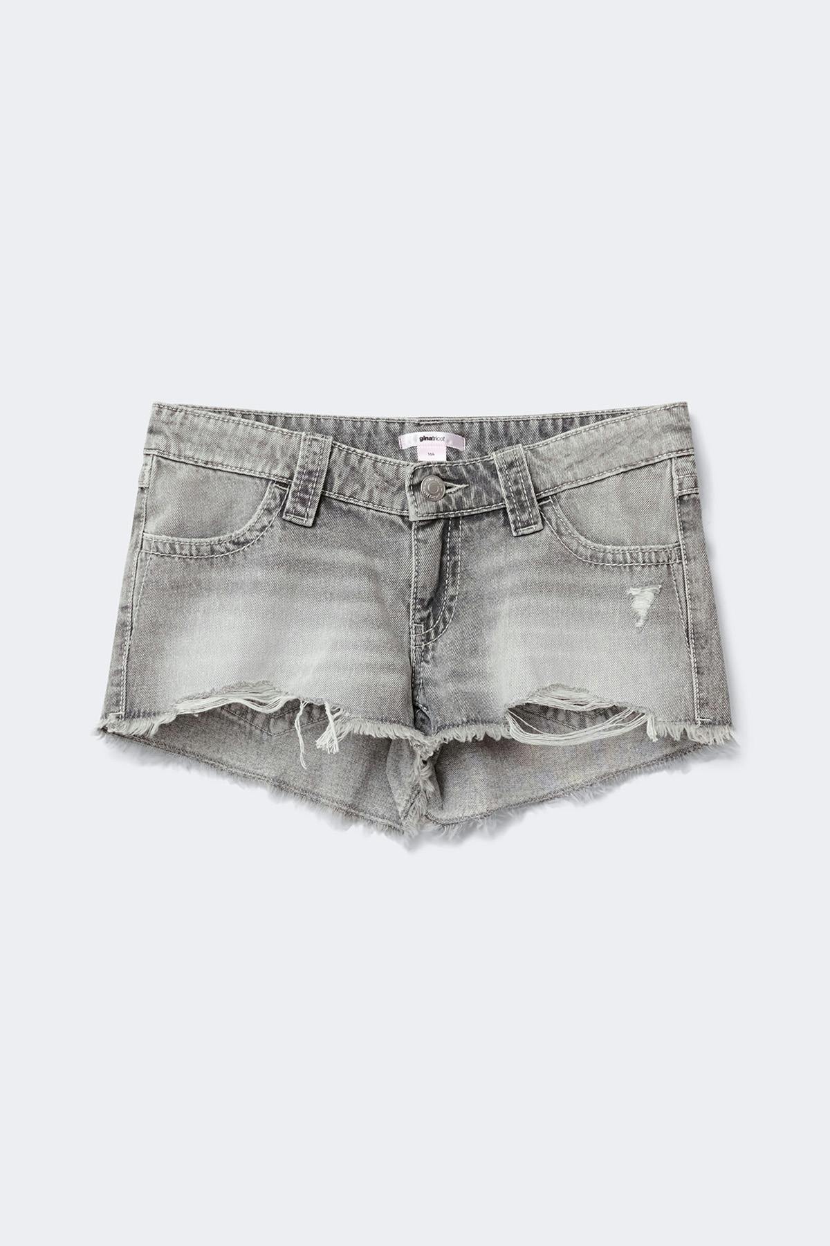 Y sparkle low denim shorts