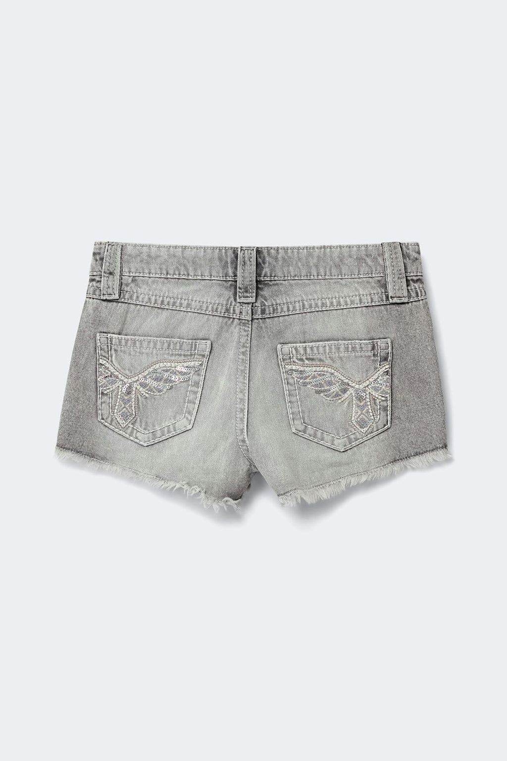 Y sparkle low denim shorts