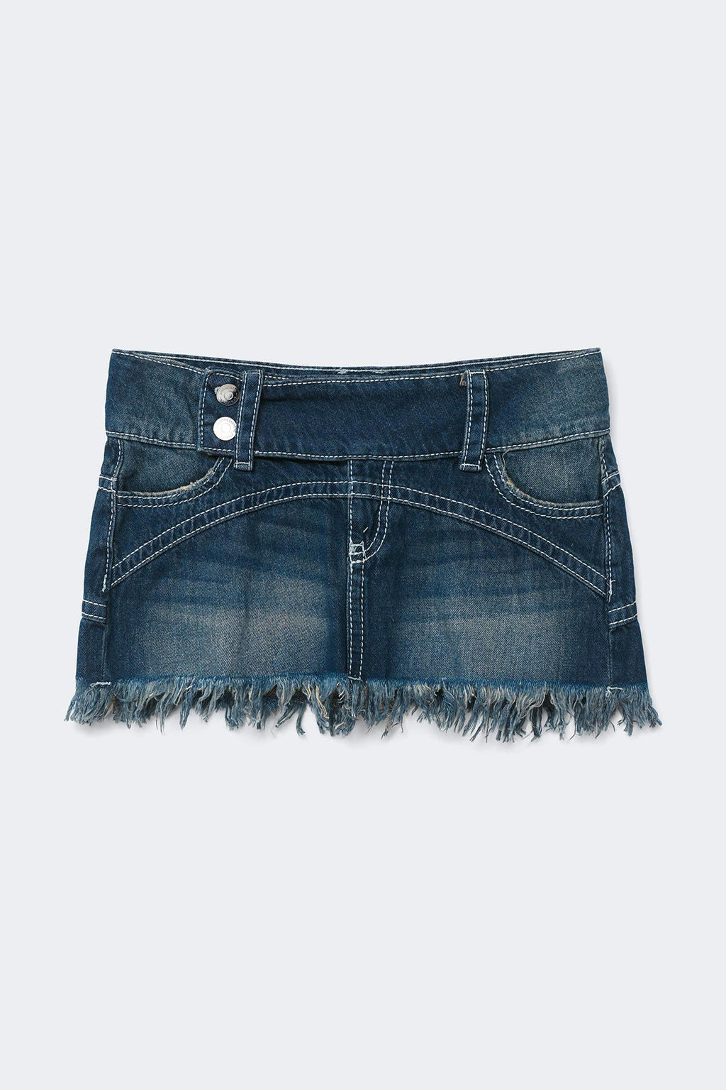 14+ pleated low denim skirt