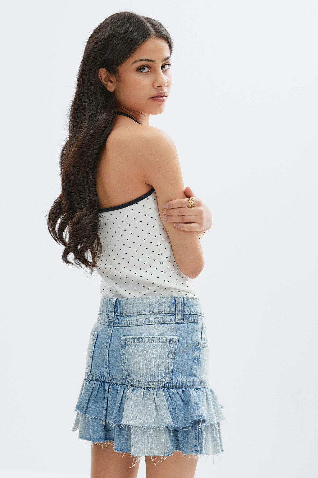 Y denimdoll frill skirt