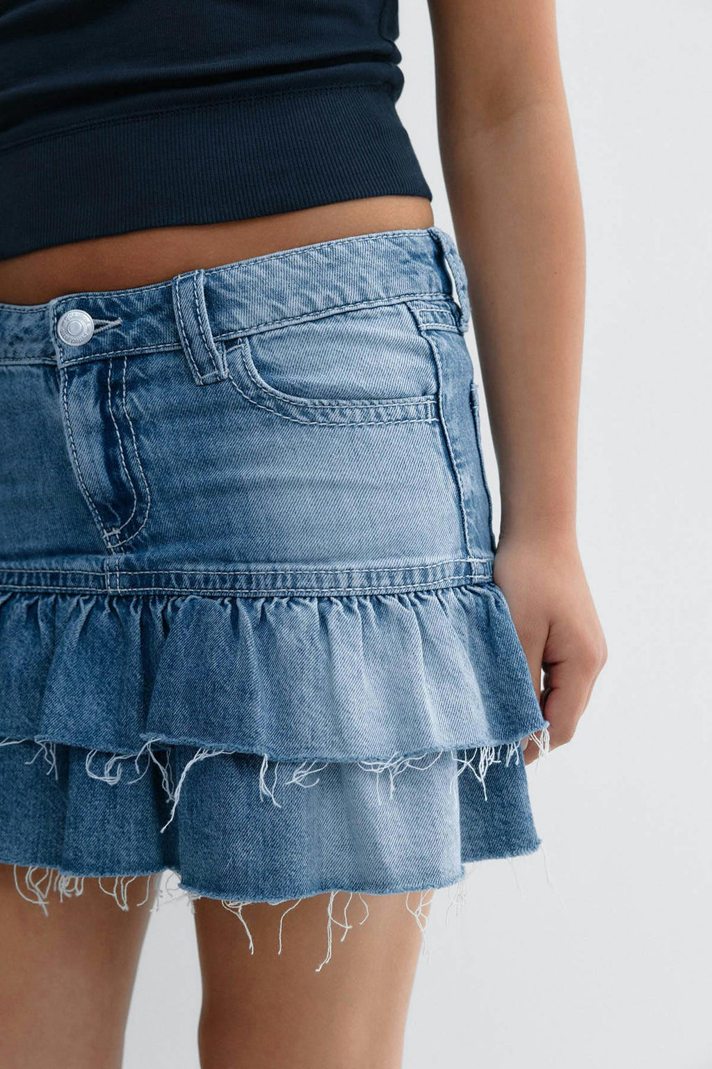 Y denimdoll frill skirt