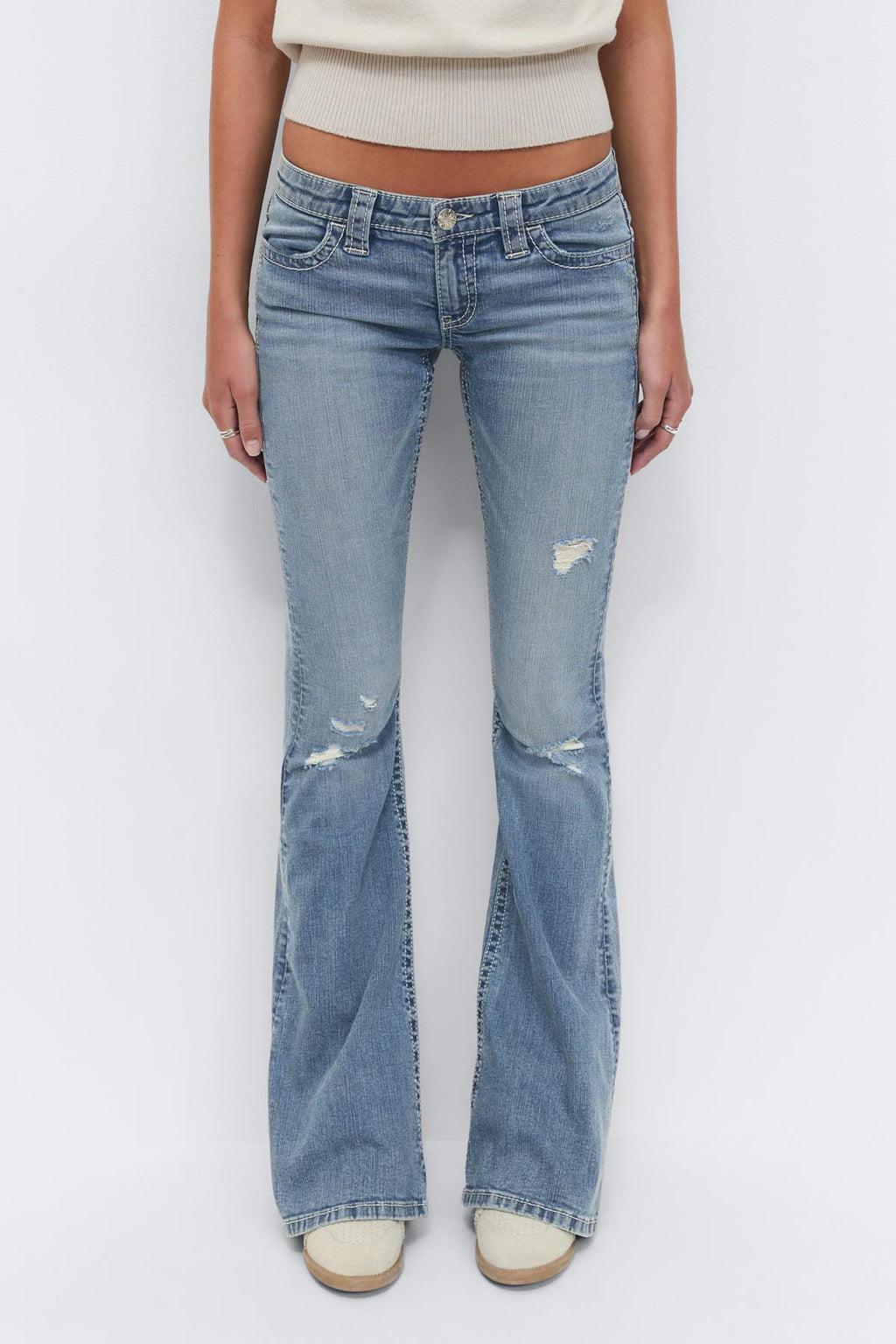 14+ sparkle low flare jeans