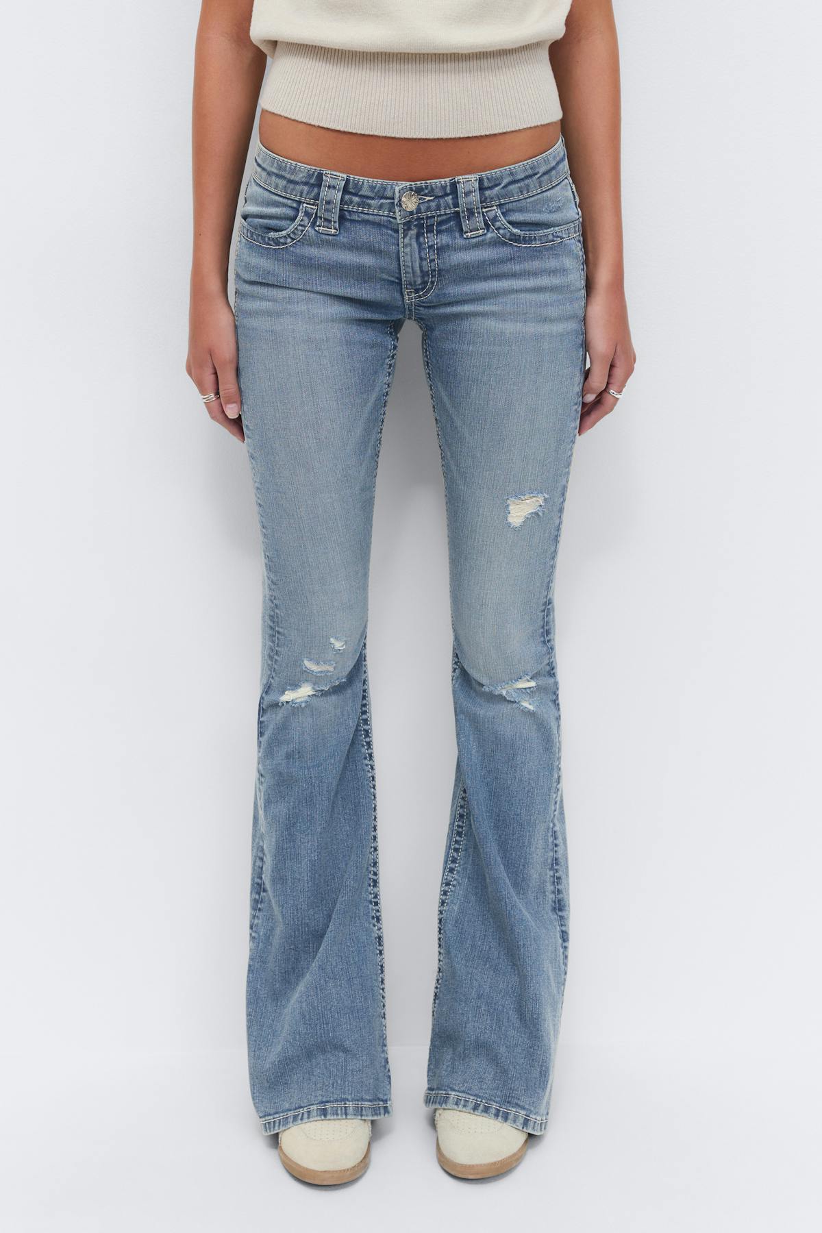 14+ sparkle low flare jeans
