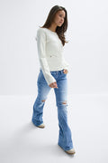 Y sparkle low flare jeans