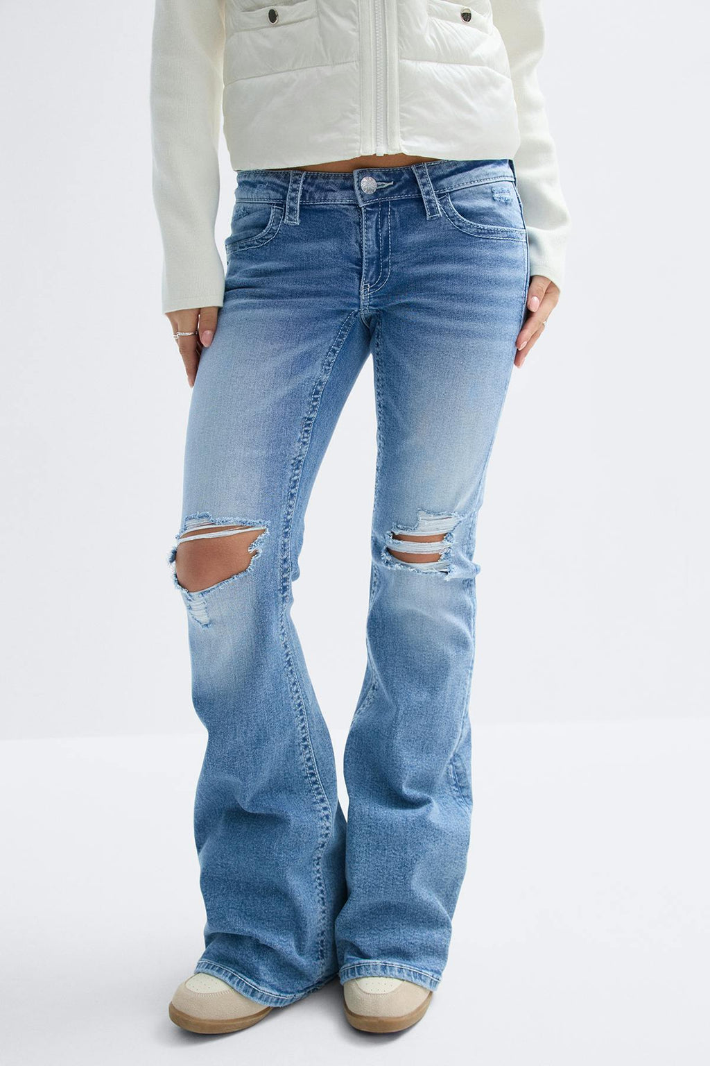 Y sparkle low flare jeans