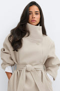 High neck wool blend jacket