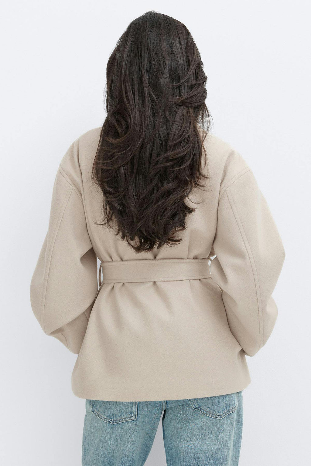 High neck wool blend jacket