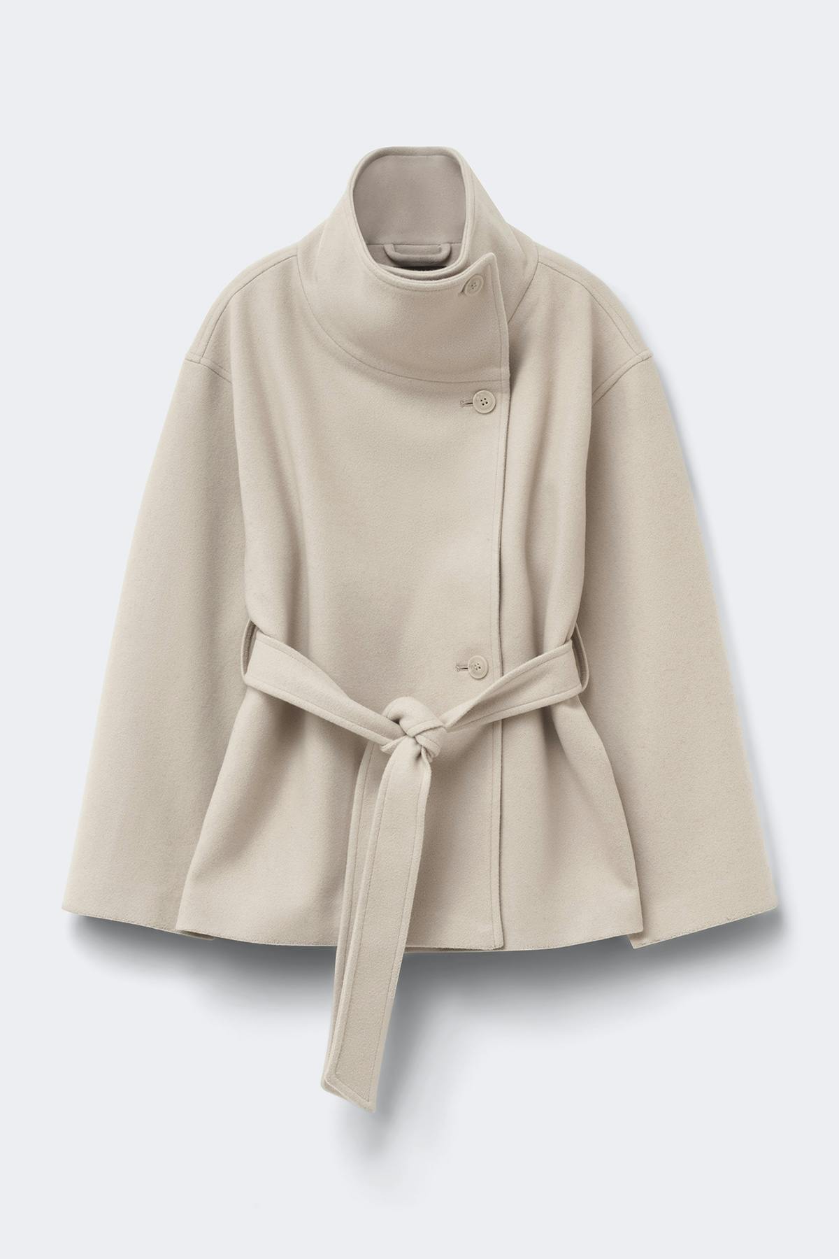 High neck wool blend jacket