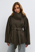 High neck wool blend jacket